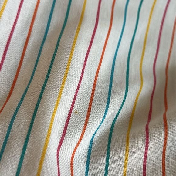 Vintage 70s You Babes Rainbow Vertical Striped High Waisted Cotton Pants - Picture 11 of 11